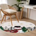 thumbnail image 4 of Round Rugs 3.3Ft, Christmas Round Area Rug Washable Indoor Throw Carpet, Rustic Snowman Winter Snowflake Xmas Tree Soft Non Slip Circle Rug for Laundry Room Patio Home Decor Aesthetic, 4 of 8