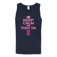 thumbnail image 2 of Keep Calm and Fight On Breast Cancer Awareness Mens Graphic Tank Top, Navy, Medium, 2 of 3