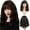 Natural Brown wig, variant on DOPI Blonde Wig with Bangs 14 Inch Blonde Wig Synthetic Shoulder Length Glueless wig Cosplay Bob Wig for Girl for Daily Party Use (14Inch, Blonde wig)