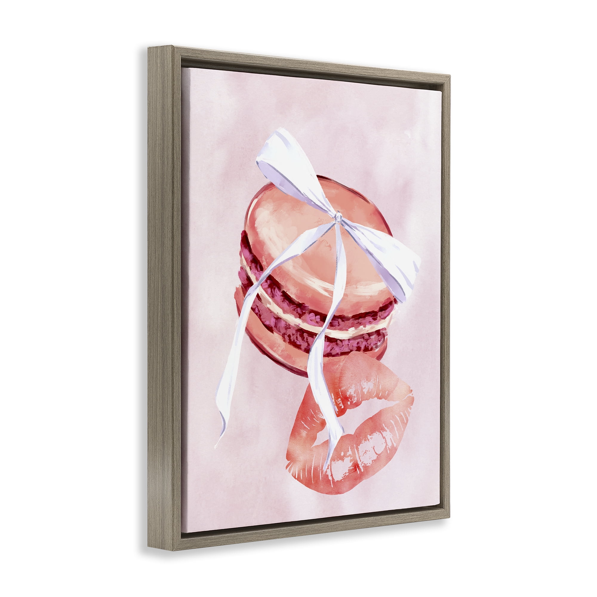 Stupell Industries Glam Macaron Dessert Food & Beverage Painting Brown Floater Framed Art Print Wall Art, 25 x 31