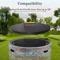 thumbnail image 5 of Steel - Firepit Lid – 30in 2mm Rust Resistant Powder Coated Carbon Steel Fire Pit Cover Round With 1 Ergonomic Wooden Handles - Compatible for Fire Pit Inside Dia Up to 28", 5 of 9