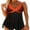 Orange, variant on TheFound Tankini Swimsuit for Women Two Piece Tummy Control Bathing Suits Tankini Top with Sporty Boy Shorts