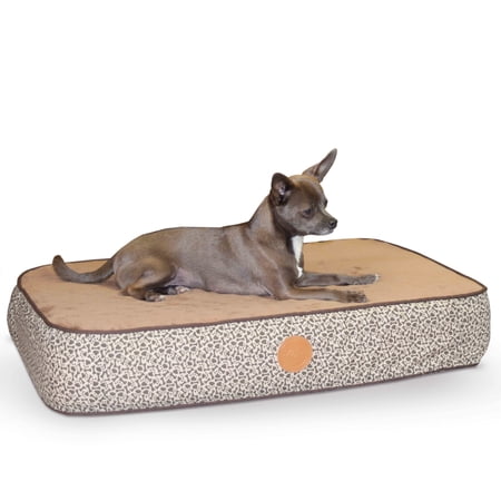 K&H Pet Products Superior Orthopedic Pet Bed Paw/Bone Print Mocha Paw Bone Print Small 20 X 30 Inches