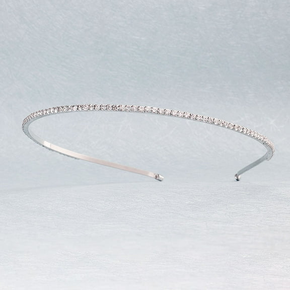 TEHAUX Silver Crystal Hair Hoop, Party Headwear, Eye-Catching Performance Accessory
