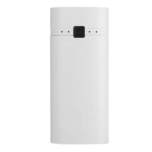 DIY Power Bank Shell Box with 2 USB Output Ports LCD Display and LED Light for 2pcs 18650 Rechargeable Batteries White
