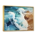 thumbnail image 2 of Designart "Seaside Reflections Beach Photo X" Nautical & Beach Floater Framed Wall Art Living Room, 2 of 7
