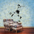 thumbnail image 3 of Soccer Player Silhouette Backheel Bicycle Kick Vinyl Wall Sticker Wall Art Wall Decal Sports Boys Girls Kids Room Design Bedroom Soccer Sports House Home Wall Sticker Decor Size (10x6 inch), 3 of 3
