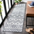 thumbnail image 3 of SAFAVIEH Machine Washable Rug Indoor/Outdoor Bermuda Collection - Bermuda Kieron Geometric Indoor/Outdoor Runner Rug Navy/Cream, 2' x 8', 3 of 5