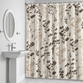 thumbnail image 5 of Farm Brown Khaki Leaves Shower Curtain for Bathroom Decor, Country Style Plant Leaf Retro Linen Waterproof Fabric Shower Curtain, 48"x72" Set with 12 Hooks, 5 of 9