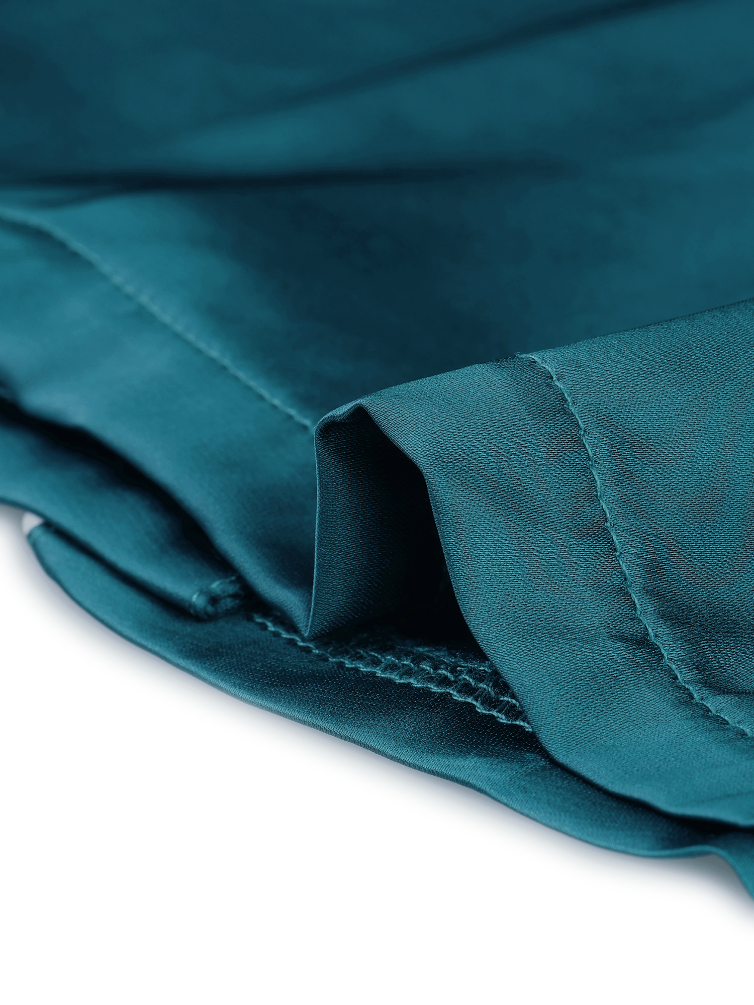 DARING DIVA Women's Satin Top and Shorts Pajama Set S Peacock Blue