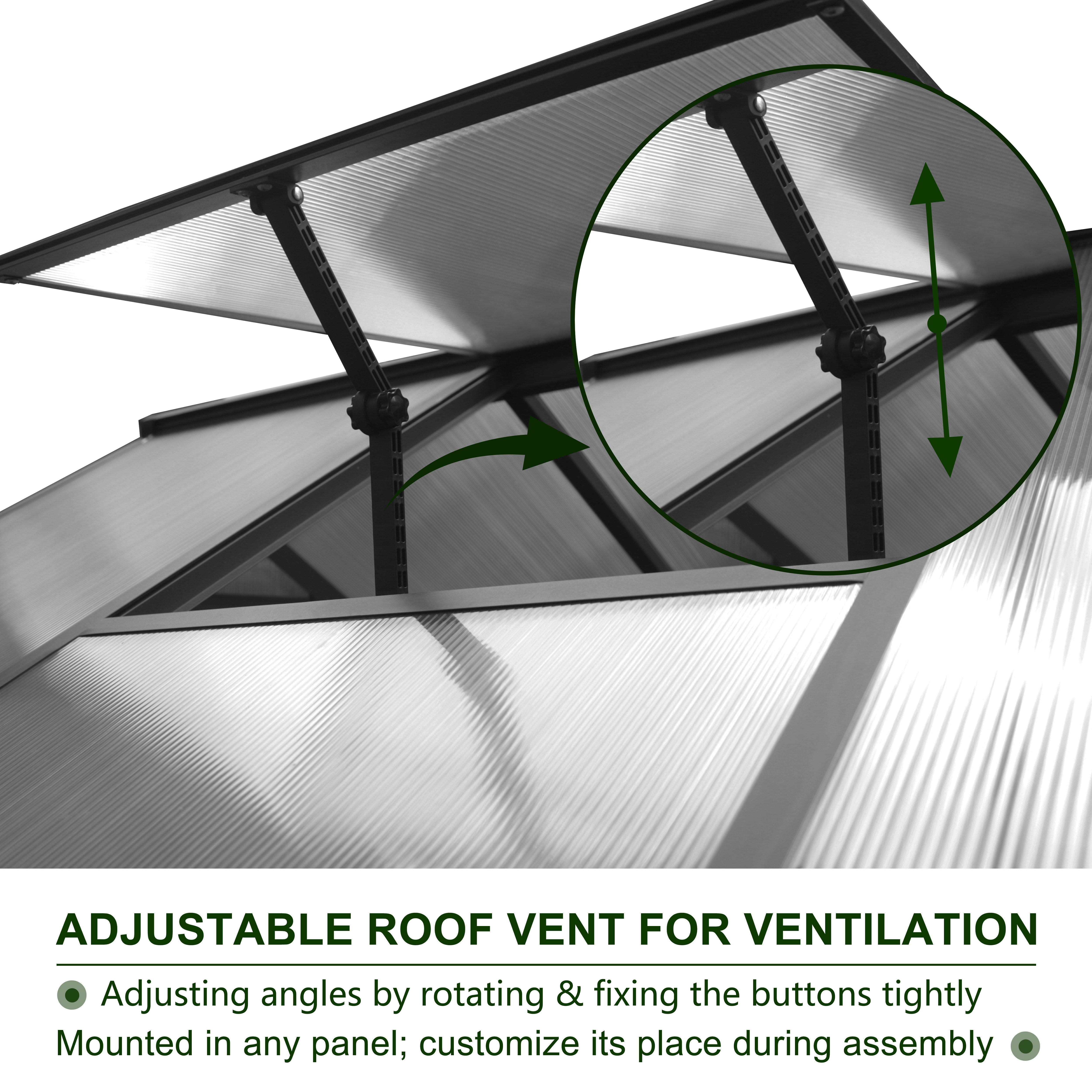 VEIKOUS 10' x 6' Walk-in Greenhouse for Patio w/ Aluminum Frame, Lockable Door and Window for Patio, Backyard