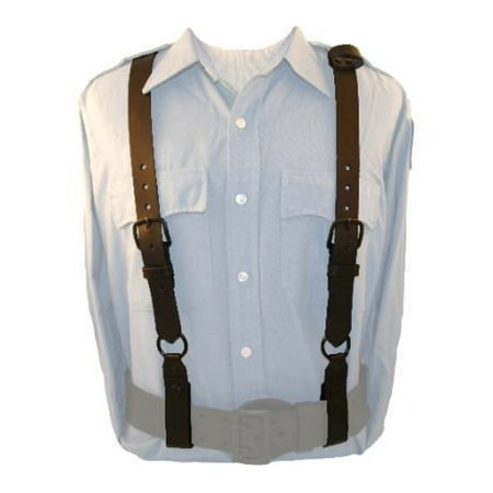 Floral Leather Suspenders - Boston Leather Police Suspenders -