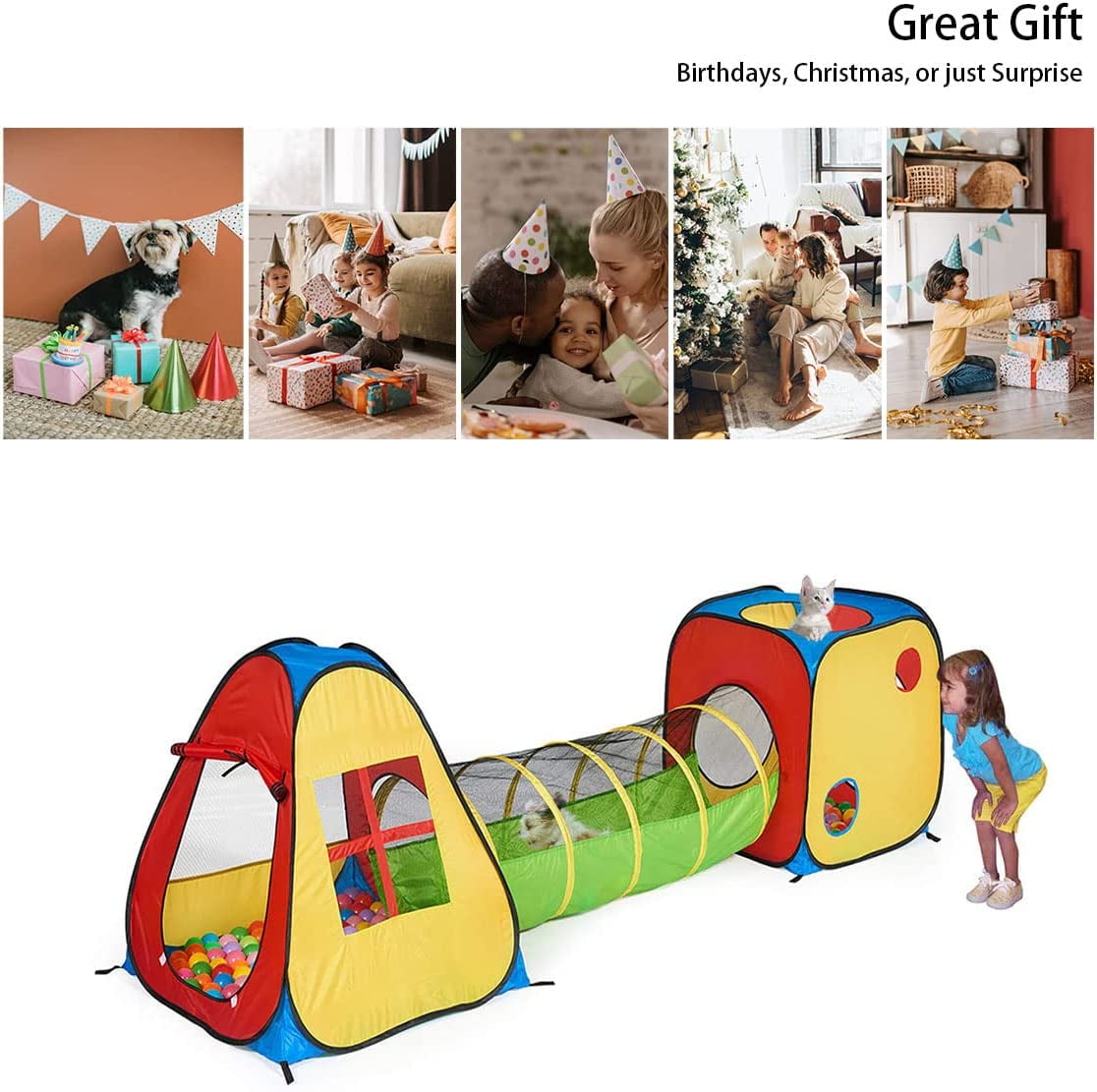 UTEX 3 in 1 Indoor Pop Up Play Tent with Tunnel and Ball Pit for Kids Toddlers Babies Walmart