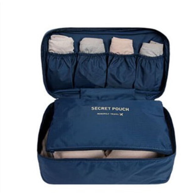 Bolsa de almacenamiento de ropa interior de viaje de gran capacidad (azul oscuro) NikouMX Muebles