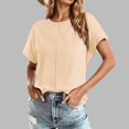 thumbnail image 2 of RMGVDSD Womens Tank Tops Round Neck Solid Color Raglan Short Sleeve Loose Casual Top Trendy Daily Tees, 2 of 4