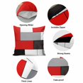 thumbnail image 6 of Red Grey Geometric Pillow Covers 16x16 Inch, Modern Black White Abstract Art Linen Pillowcase with Invisible Zipper, Decorative Throw Pillow Covers Cushion Case for Couch Sofa Bed Living Room, 6 of 9