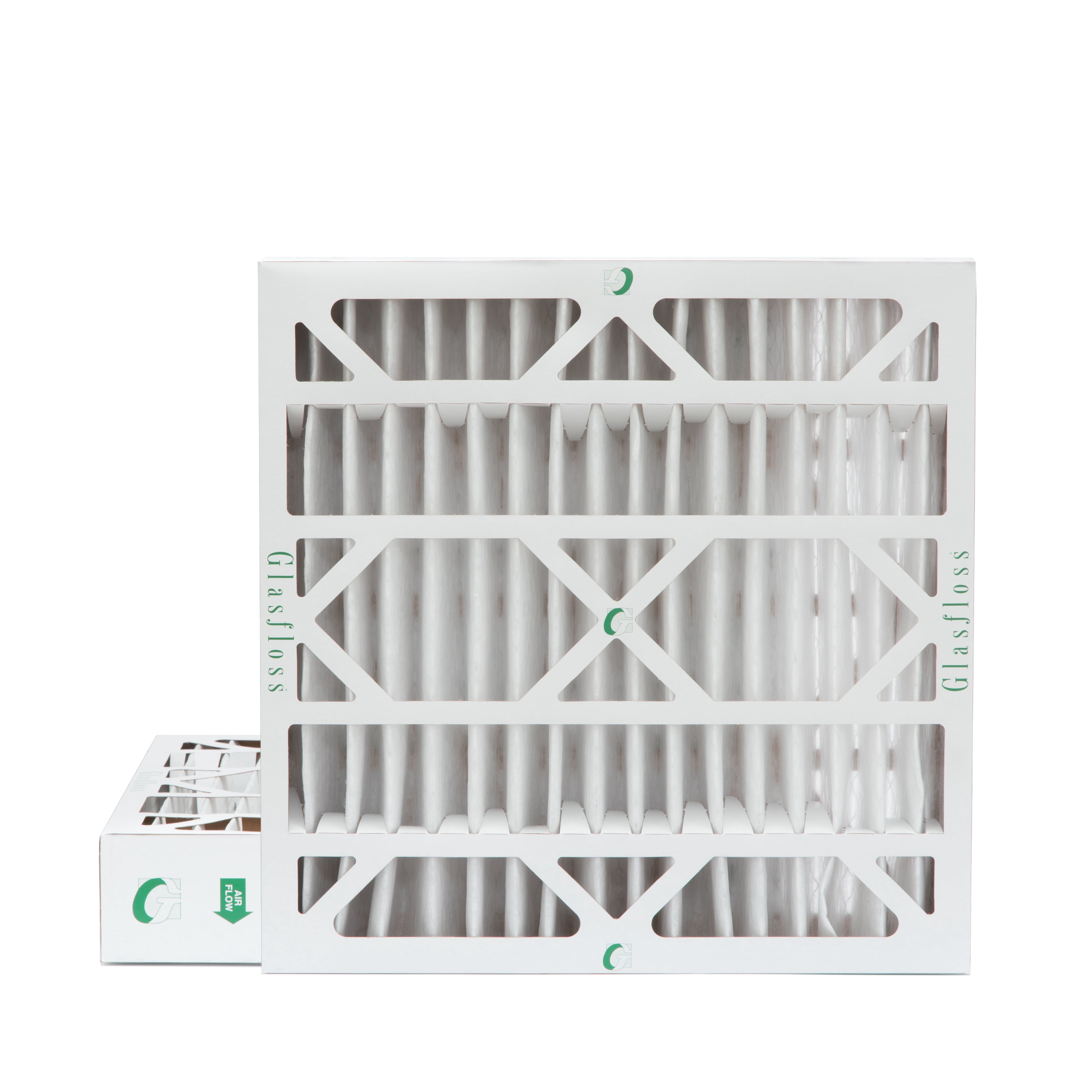 2 Pack of 20x20x4 MERV 10 Pleated 4" Inch Air Filters by Glasfloss. Actual Size: 19-1/2 x 19-1/2 x 3-3/4
