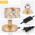 thumbnail image 2 of Gold Crystal Table Lamp Set Vintage Nightstand with Clear Crystal Beads Lampshade, 2 of 6