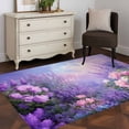 thumbnail image 3 of Area Rugs 2.7'x5', Purple Lavender Carpet for Living Room Bedroom Dining Room, Spring Watercolor Country Wildflowers Throw Kitchen Rugs Non Slip Washable Rectangle Indoor Outdoor Rugs, 3 of 8