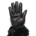 thumbnail image 3 of Texcyngoods Adult Womens Black Leather Gloves with Faux Fur Trim for Winter (X-Large), 3 of 5