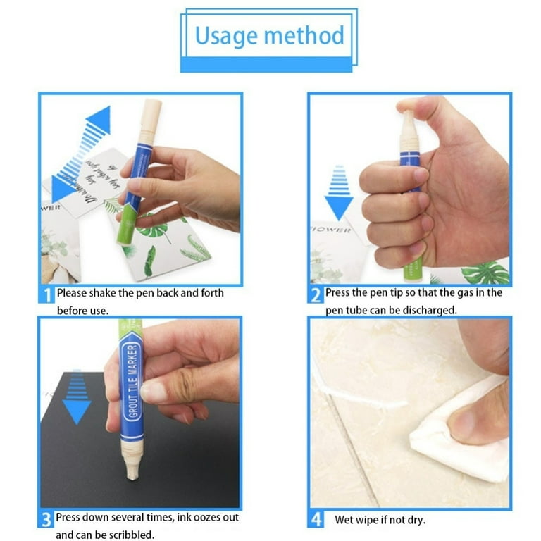 1X Home Tile Marker Repair Wall Pen White Grout Marker Odorless Non Toxic  for Tiles Floor ( Color: 8 Colors)