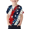 thumbnail image 2 of hengsof Boys Independence Day T-Shirt Short Sleeve Crewneck Fashion Print Graphic Tee Summer Casual Comfort Top for Kids Ages 3-15, 2 of 5