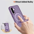 thumbnail image 2 of Asuwish Phone Case for Samsung Galaxy A37 5G Tempered Glass Screen Protector Magnetic Folding Stand Frosted Translucent Rugged Shockproof Protective Cell Cover A 37 37A LTE Women Men Deep Purple, 2 of 6