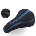 thumbnail image 2 of Cycling Seat Cushion Silicone Thickened Comfortable Soft Saddle Cover Black Blue, 2 of 8
