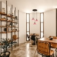 thumbnail image 5 of FSLiving Dimmable Chandelier No Wiring Needed Close to Ceiling Lights Fixtures with 3 Pendant Lights with 15ft Plug-in Cord Macaron Pink for Living Room Bedroom Kitchen Island - 1 Set, 5 of 8