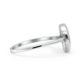 thumbnail image 2 of Oval Petite Dainty Thumb Ring Lab Created White Opal Solid 925 Sterling Silver Size 8, 2 of 5