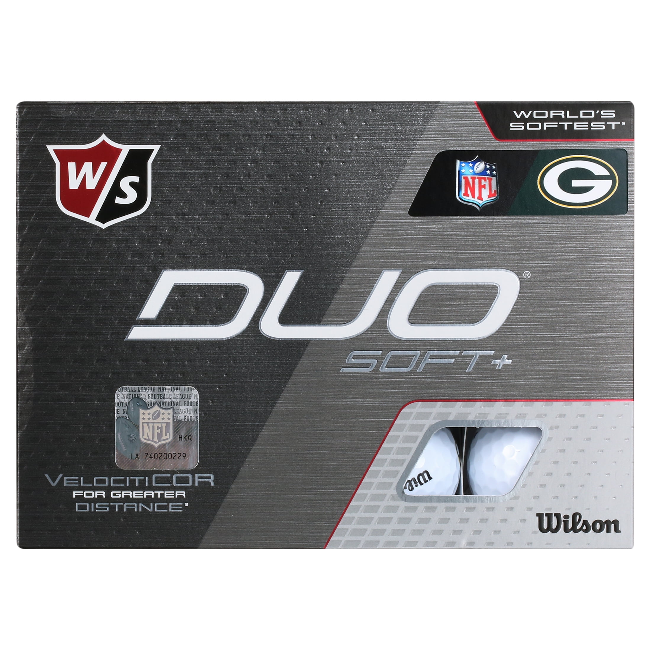 Wilson Staff Duo Soft + NFL Golf Balls White, Green Bay Packers
