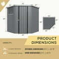 thumbnail image 2 of YODOLLA 5.5 x 5.5 ft. Outdoor Metal Storage Shed with Swinging Out Window & Lockable Door, 5 Sided Corner Shed for Backyard, Garden in Gray, 2 of 10