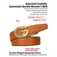 thumbnail image 2 of Catelles Camel Leather Belt, with Diamond-studded Gold Double G Alloy Automatic Buckle Elegant And Durable, For 2.8cm Width women Belt,Gift Box&Length 105cm, 2 of 11