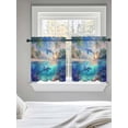 thumbnail image 5 of Ocean Dolphins Tier Curtains 36 Inch Length,Sheer Curtains for Bedroom Living Room Window Summer Coral Coconut Trees Tropical Fish Voile Drapes Kitchen Curtains Small Half Window 27.5"x36" 2 Panels, 5 of 7