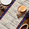 thumbnail image 3 of 4th of July Floral Table Runner 72 Inches, USA Star Vintage Roses American Star Patriotic Bed Runner Dresser Scarves Tabletop for Indoor Outdoor Parties/Ceremony/Banquet, 16" x 72", 3 of 9