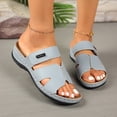 thumbnail image 2 of Women Arch Support Slides Orthotic Walking Sandals Orthopedic Sandals Summer Plus Size Beach Wedge Shoes Gray 9.5(43), 2 of 9