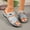 Gray, variant on Women's Adjustable Strap Slide Sandals Wide Non-Slip Comfortable Open Toe Beach Slippers Summer Brown 5.5