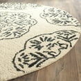 thumbnail image 3 of SAFAVIEH Bella Glenna Abstract Wool Area Rug, Ivory/Charcoal, 5' x 5' Round, 3 of 7