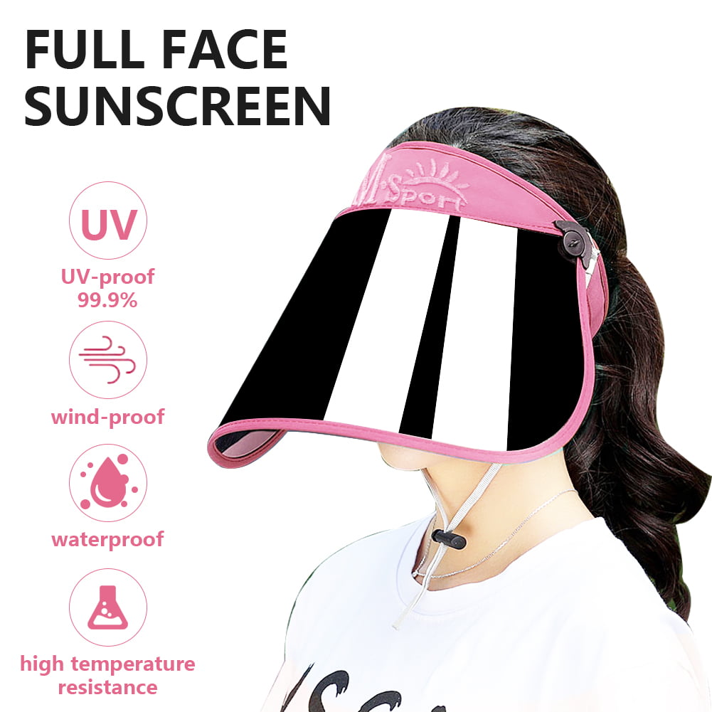 ChezAbbey Sun Visor Hat Cap 360 Rotation Summer Outdoor UV Protection Headband Solar Face Shield Hat 
