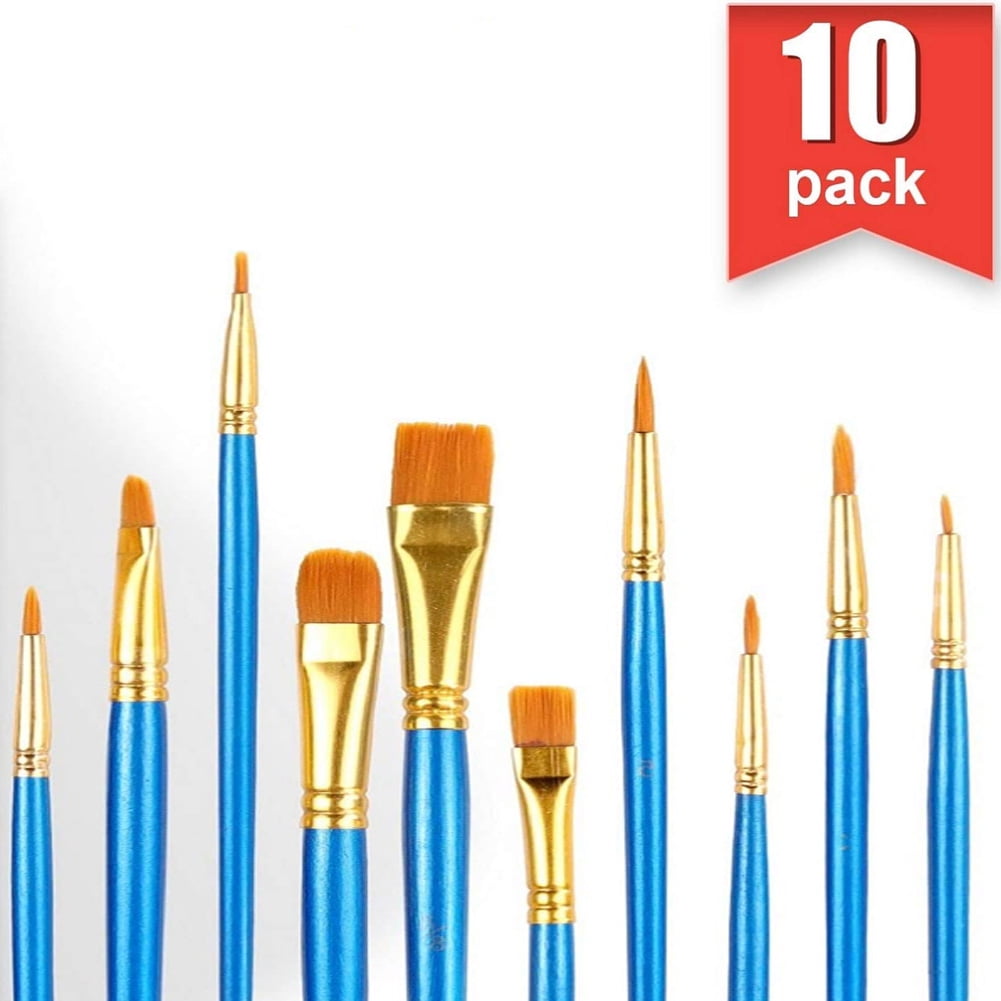 Akoyovwerve 10PCS Paint Brushes Set Universal Durable Nylon Wool