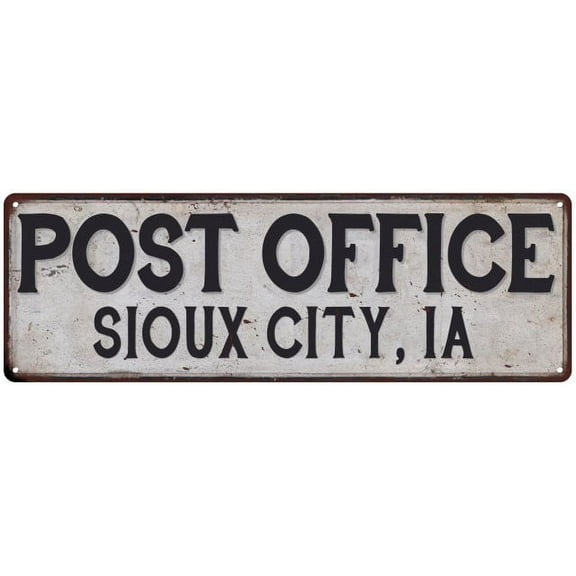 Sioux City, Ia Post Office Metal Sign Vintage 6x18 106180011390