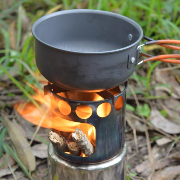 Lixada Portable Stainless Steel Lightweight Wood Outdoor Cooking Picnic  Camping - Walmart.com