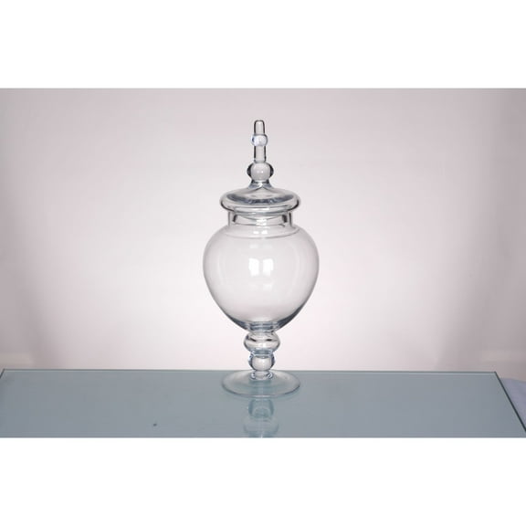 CC Home Furnishings 15.5" Clear Glass Tabletop Apothecary Jar with Lid