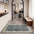 thumbnail image 3 of Toyoso 2'x3' Vintage Floral Area Rug, Midnight Navy & Rose Silicone Carpet, 0.25" Slim Machine Washable Indoor Mat, Low Pile Non-Slip Heritage Pattern Rug for Entryway, Laundry & Office, 3 of 9