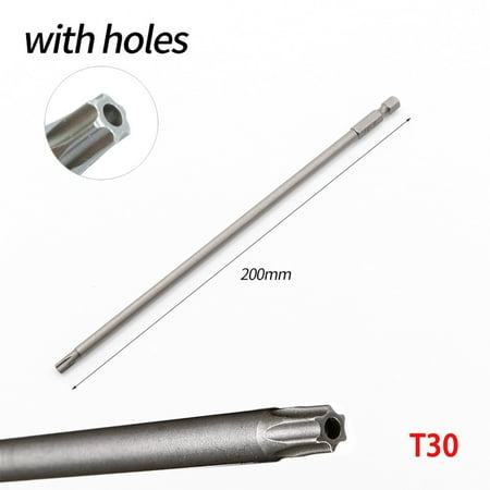 

7.78In Hollow Torx Screwdriver Bit Hex Shank T8-T40 Tool For Exact Screw Unscrew