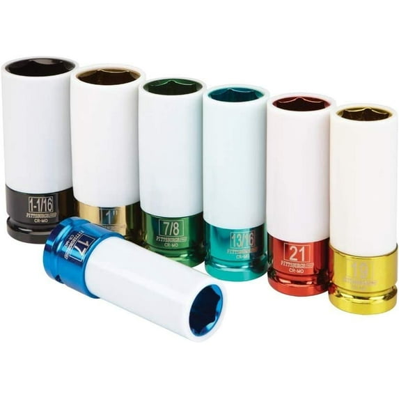 1/2 in. Drive SAE & Metric Lug Nut Impact Sockets 7 Pc