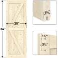 thumbnail image 4 of WINSOON Sliding Barn Door Interior, DIY Solid Spruce Wood K Frame Planks, 30 x 84 inch Natural Finish, 4 of 6