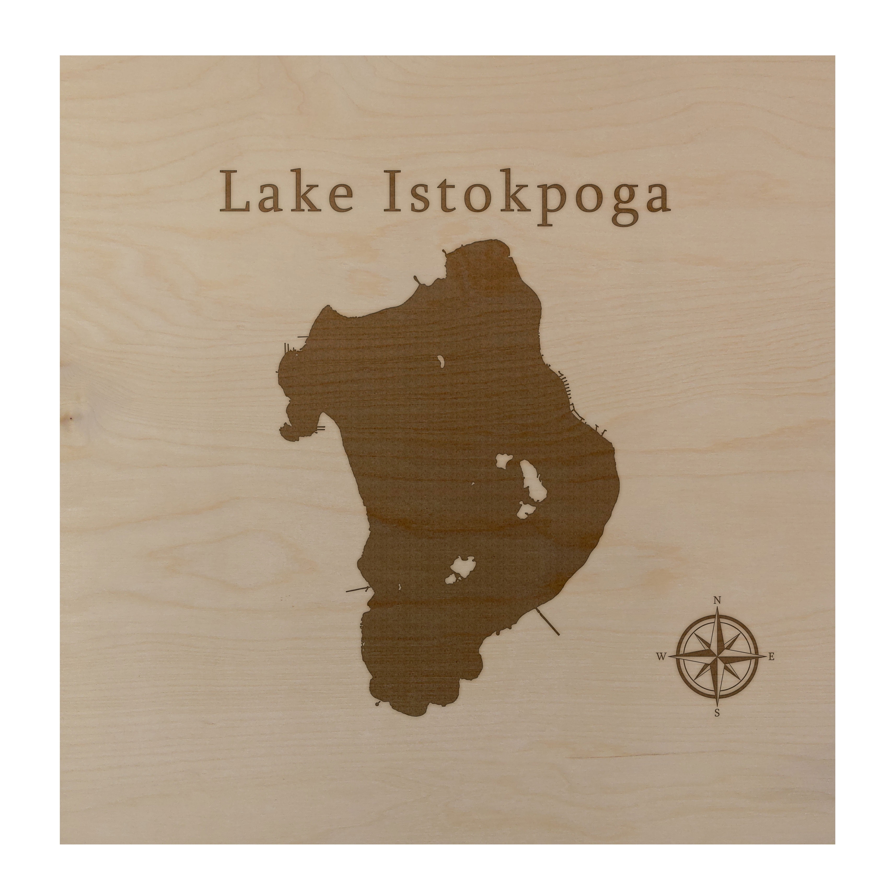 Lake Istokpoga Map 12x12" Birch Wood Wall Art Office Decor Gift ...