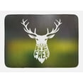 thumbnail image 1 of Hunting Bath Mat, Deer Head with Horns Concept Artwork Be Free Motivational Phrase Stag Free Nature, Non-Slip Plush Mat Bathroom Kitchen Laundry Room Decor, 29.5 X 17.5 Inches, Multicolor, Ambesonne, 1 of 2