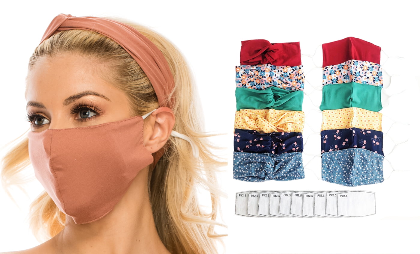 Fashion Fabric Reusable Mask with Adjustable Earloops with Matching